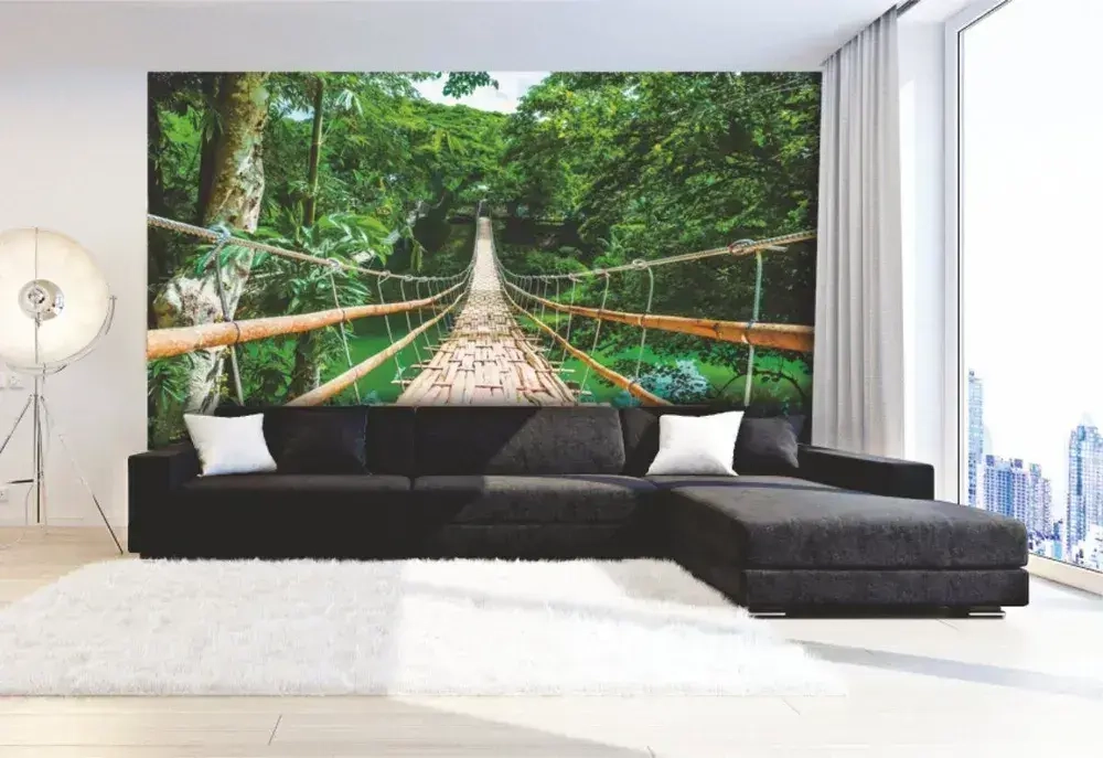 Фотообои "Симфония" бумажные Бамбуковый мост 280*200 см