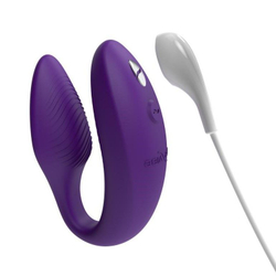 Вибромассажер We-Vibe "Sync NEW", для пар, водонепроницаемый, силиконовый, фиолетовый