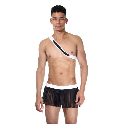 Черно-белый мужской игровой костюм "Охотник"