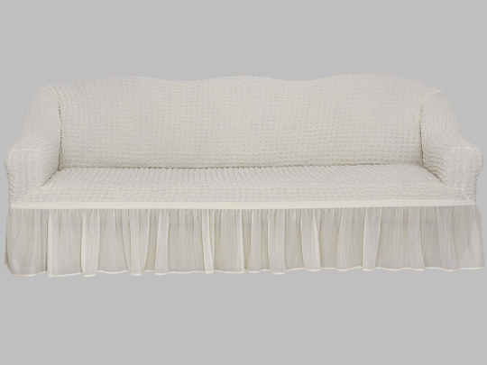 Чехол Стандарт на 3-х местный диван, цвет Кремовый