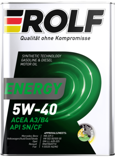 Rolf Energy 5W-40 A3/B4 SN/CF, 4 л