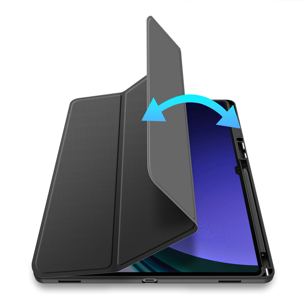 Чехол книжка черного цвета для Samsung Tab S10 Ultra, S9 Ultra и S8 Ultra, серия Toby Series от Dux Ducis