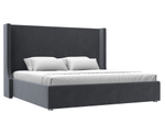 Кровать интерьерная Ларго 200, Серый, Велюр, 120748