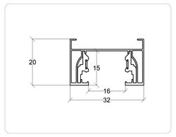 Ambrella Шинопровод накладной однофазный Standard 220V 2m (ввод питания, 1 заглушка, крепление в комплекте) Standard 220V GL7103