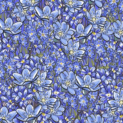 Синие первоцветы.