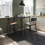 Стол и 2 барных стула - SANDSBERG IKEA /САНДСБЕРГ ИКЕА, 67х67х90 см, черный/коричневый