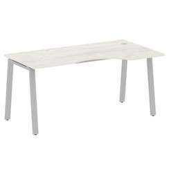 Metal System Стол криволинейный правый на А-образном м/к БА.СА-1 (R) Дуб Наварра/Металл Серый 1600*9