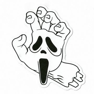 Наклейка Ладонь с маской Крик (163)