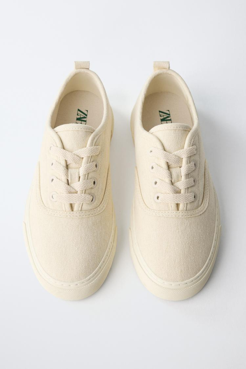 ZARA КЕДЫ СО ШНУРКАМИ, ЭКРЮ
