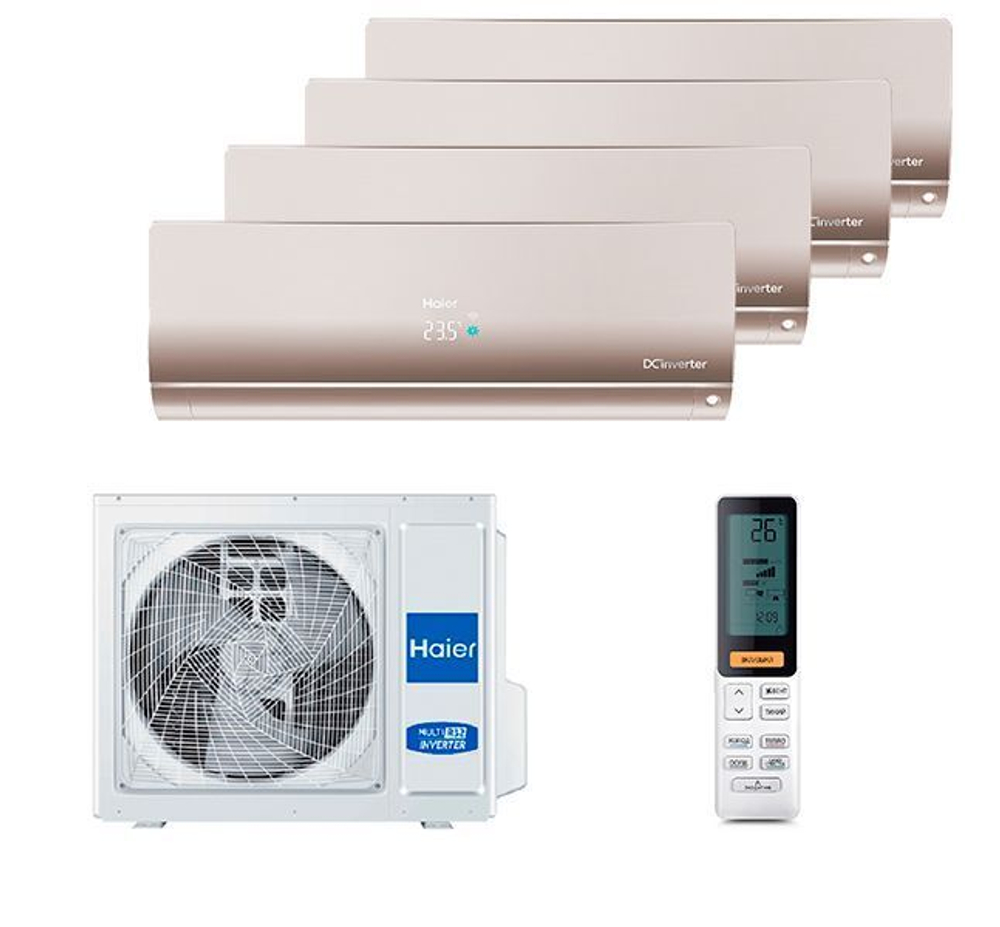 Мульти сплит система Haier на 4 комнаты (20+20+20+20 кв.м) FLEXIS Gold