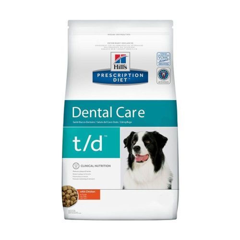 Сухой диетический корм Hill&#39;s Prescription Diet t/d для собак для поддержания здоровья полости рта, с курицей 4 кг