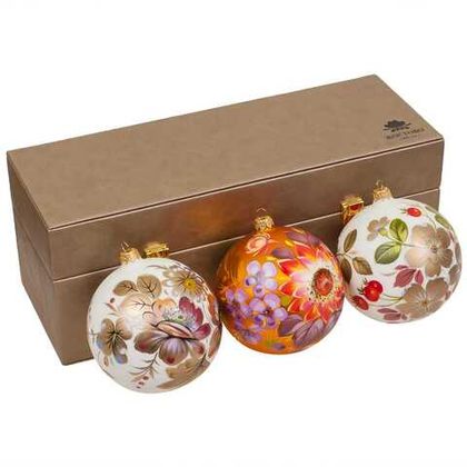 Set of 3 Christmas balls in a leather case CBSET3D02122021006