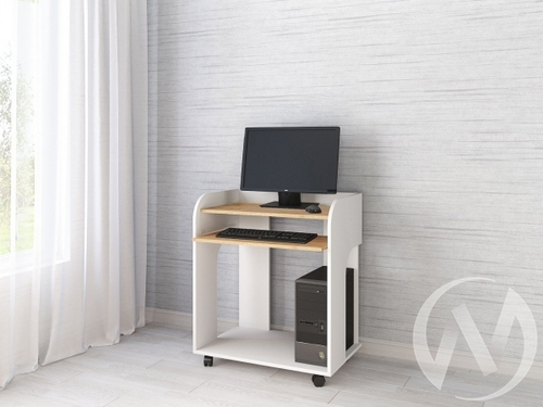 Стол компьютерный Грета-10 (белый/дуб крафт золотой)