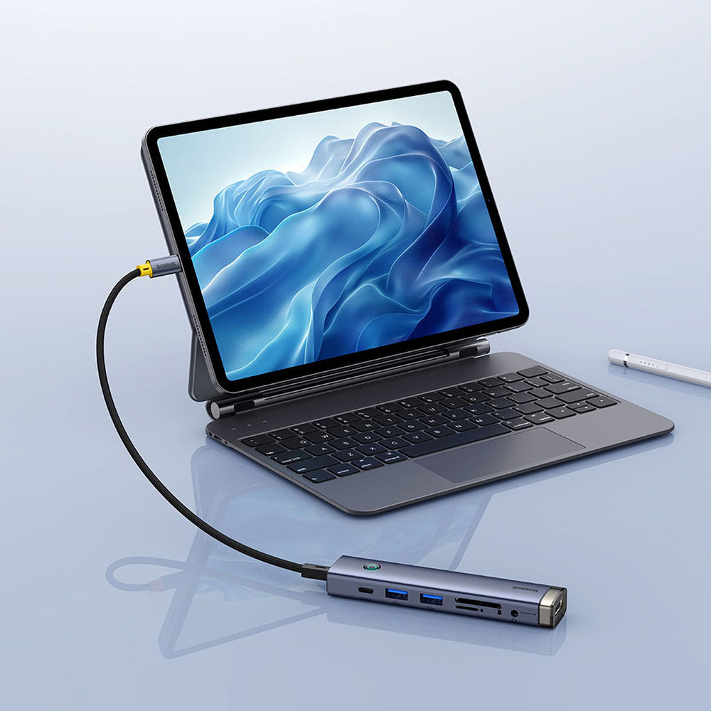USB-C Хаб Baseus UltraJoy 7-Port AIR (HDMI4K@60Hz + 2xUSB-A3.0 + USB-C-PD + SD3.0 + TF3.0 + mj3.5mm)