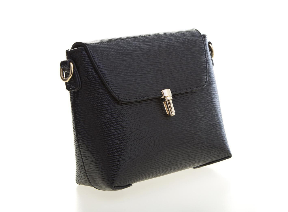 Средняя яркая летняя женская повседневная сумочка черного цвета из экокожи Dublecity 9498 Black в подарочной коробке