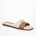 Кожаные шлепанцы Vittorio Virgili 6047 бежевый