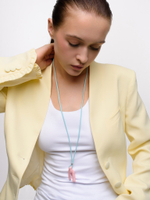 Колье "Cord Ceramic Coral" Aqua Pink