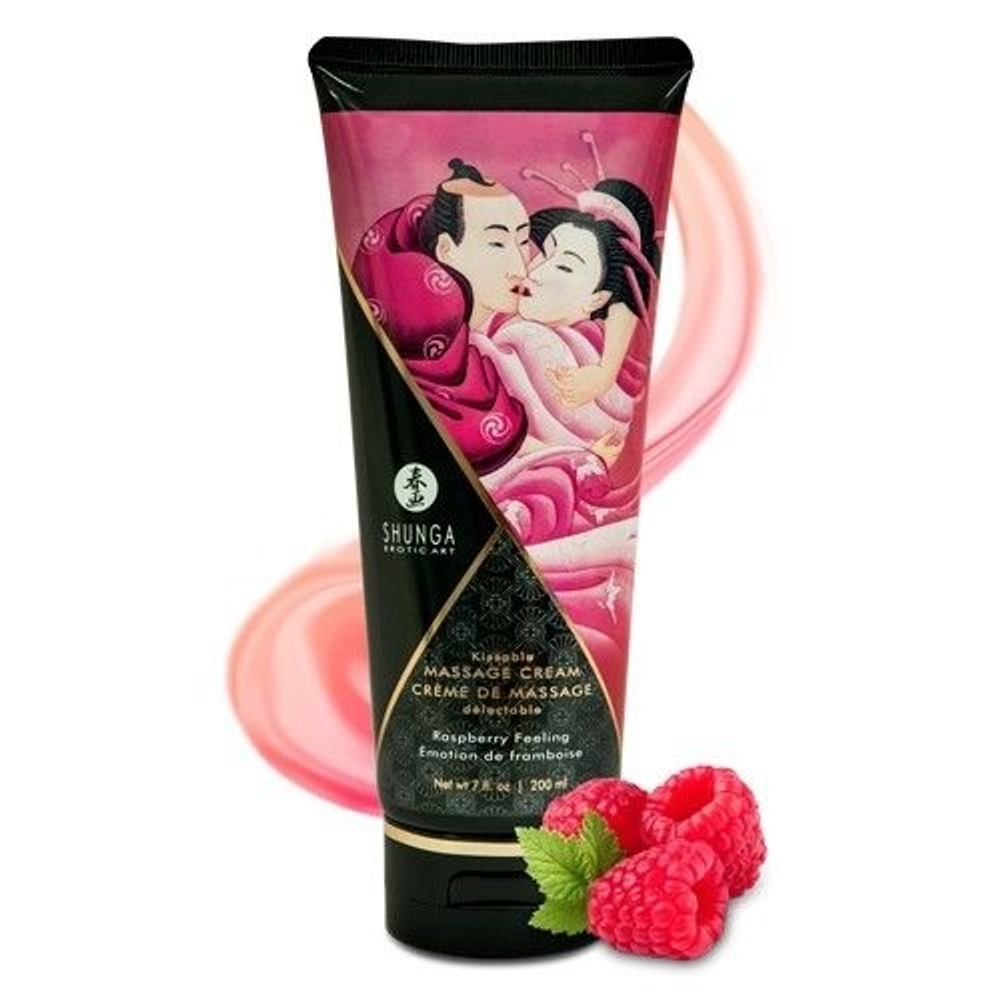 Массажный крем для тела с ароматом малины Shunga Raspberry feeling