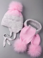 Шапка для девочки зимняя вязаная и шарф