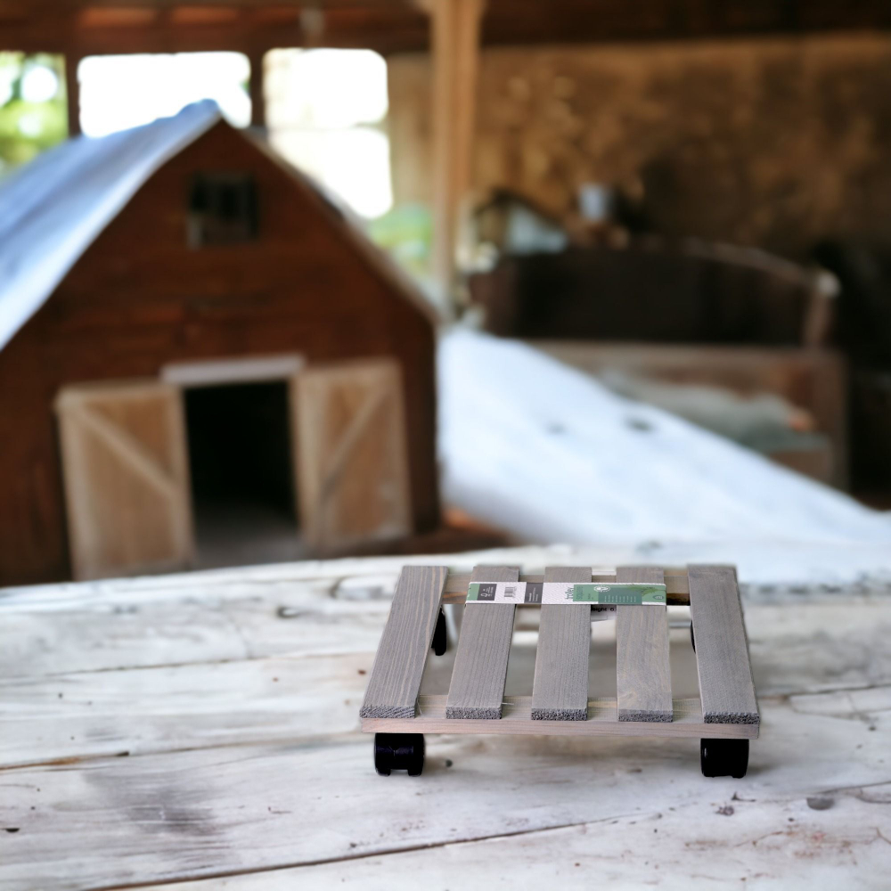 Подставка для цветов Флорель деревянная, в стиле рустик (состаренный), серая