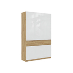 Шкаф для одежды распашной с полками Дуб Крафт Золотой/Белый Глянец, 150х51х236 см Бостон Стиль