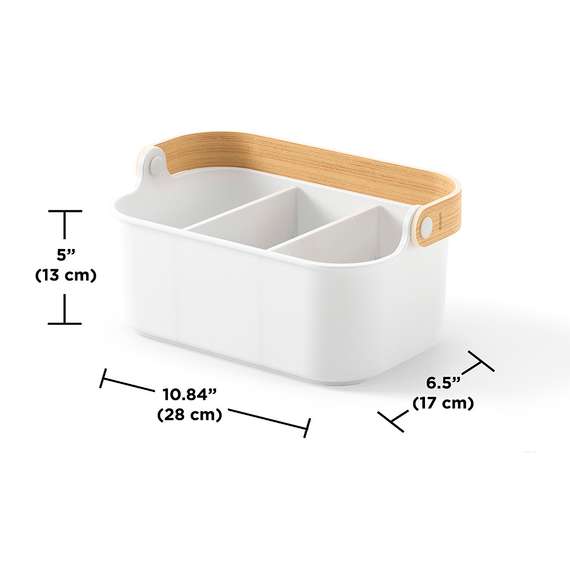 Органайзер bellwood, 28х13 см, белый/натуральное дерево