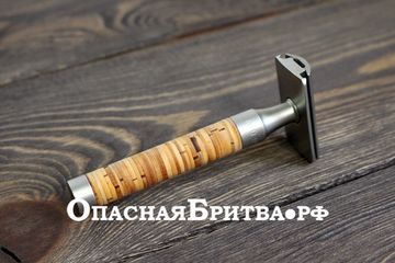 Т-образная бритва (станок) MUEHLE ROCCA, сталь, береста, closed comb