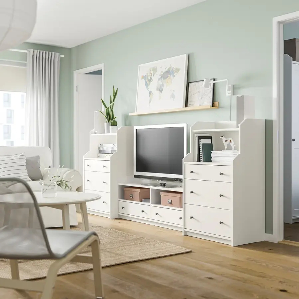 Шкаф для ТВ - IKEA HAUGA, 116x46x277см, белый, ХАУГА ИКЕА