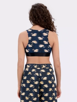 Кроп-топ с принтом Лебеди ола ола купить в OLA OLA Store OLA OLA