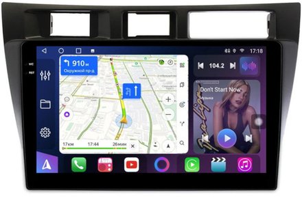 Магнитола для Toyota Mark II 110, Verossa 2000-2004 (вниз) - FarCar 9110 монитор 9.5" QLED на Android 14, TS18, CarPlay, 4G SIM-слот