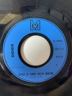 Винтажная виниловая пластинка LP Didier Josephine Dans Le Tout Petit Matin 7 дюймов (France 1975)