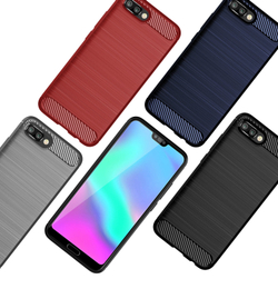 Чехол для Honor 10 (10 GT) цвет Gray (серый), серия Carbon от Caseport