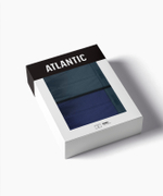 Мужские трусы шорты удлиненные Atlantic, набор 2 шт., хлопок, сине-зелёные + тёмно-голубые, 2MH-175
