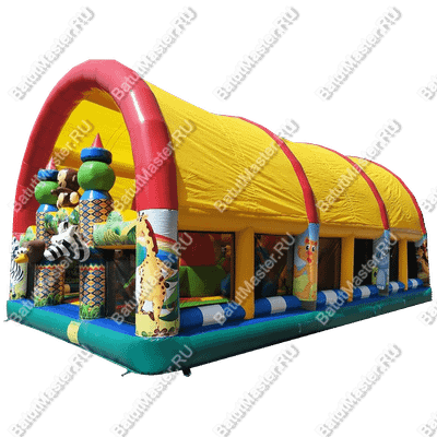 Надувной батут "Зверята с крышей" 11*7*6 м