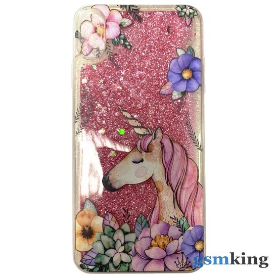 Liquid Case iPhone XS Max Pink Unicorn (Розовый единорог)