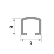 Фриз овальный  9*8мм "DO-3" 3м Серебро мат. П-обр. д/плитки анод. алюм.