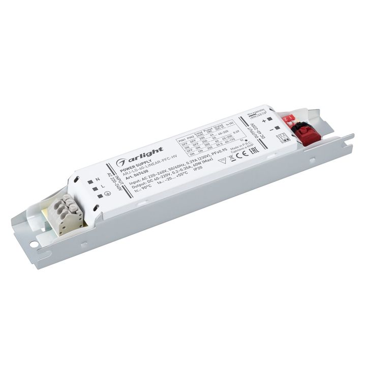 Блок питания Arlight ARJ-LG-60-LINEAR-PFC-HV (60W, 40-220V, 0.2-0.35A) 047430
