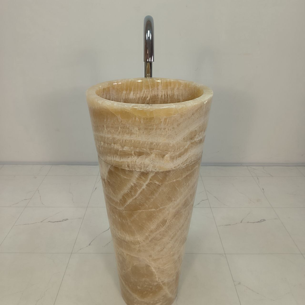 Раковина напольная из оникса Yellow ON-55007 90*40*40  0205