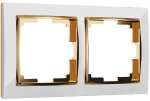 Рамка на 2 поста Snabb (белый/золото)