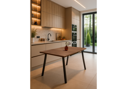 Стол деревянный Woodville Кортни 117 (157) x 77 дуб крафт табачный, черный матовый, ножки черные