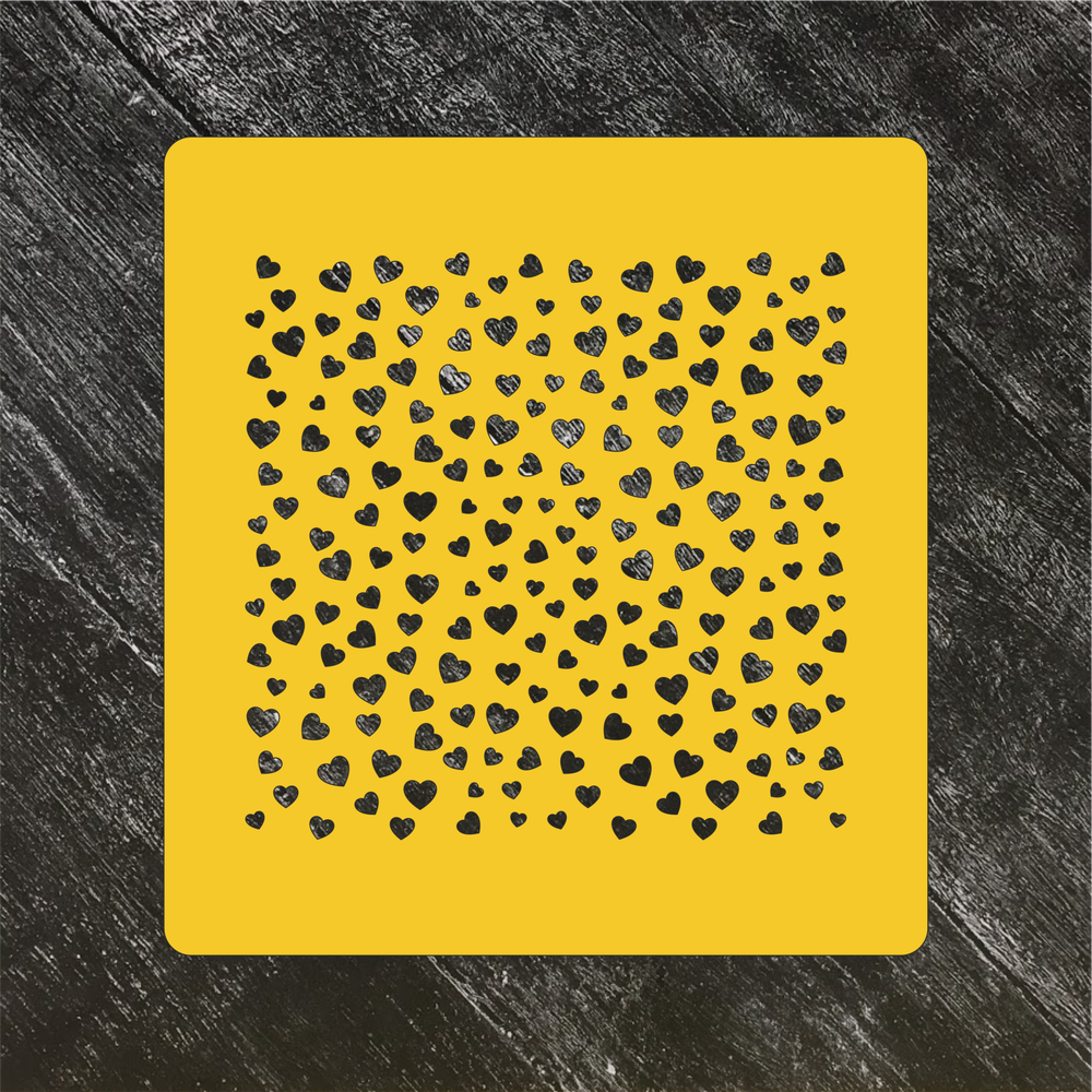 Трафарет-фон №29 мелкие сердечки