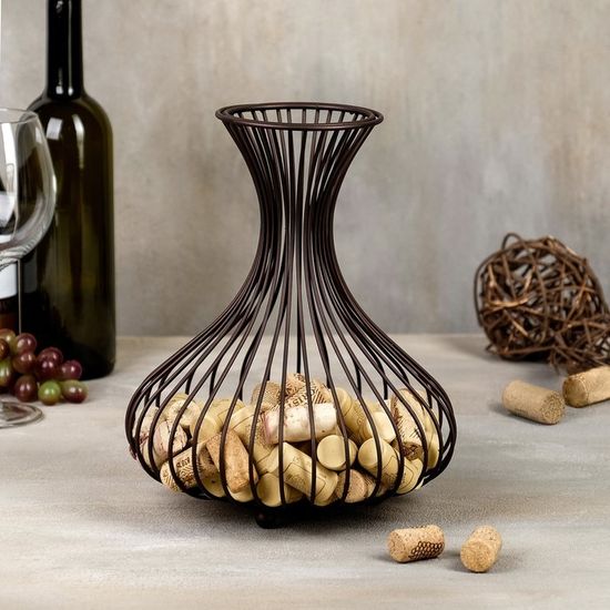 Корзина для пробок «Ваза Лофт», 21,6×21,6×26,5 см, цвет коричневый