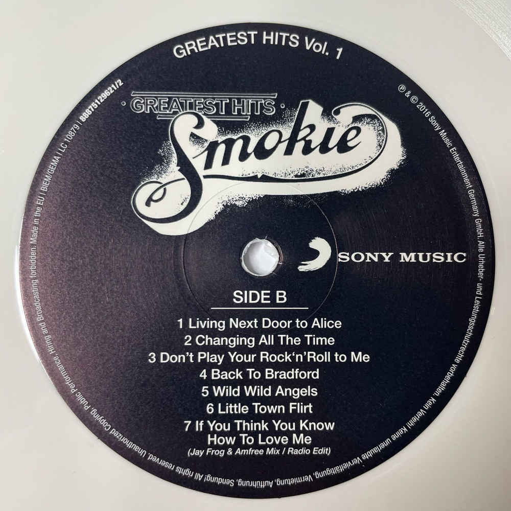 Винтажная виниловая пластинка LP Smokie Greatest Hits Vol.1 and Vol.2 (Germany 2016) (Белый Винил) Stumblin' In