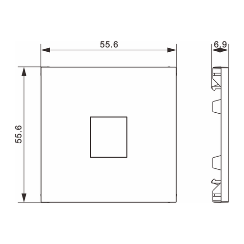 Накладка 1-я для розеток RJ45, TV, SAT, матовый карбон, серия A07