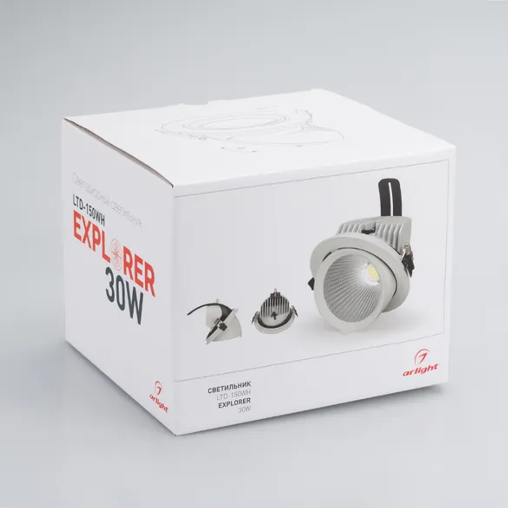 Светильник LTD-150WH-EXPLORER-30W Day White 38deg (Arlight, IP20 Металл, 3 года) 023683