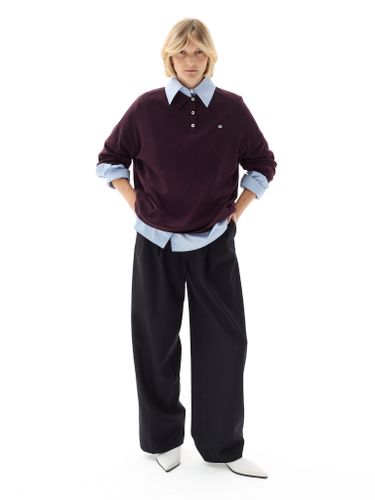 Винная трикотажная футболка-поло