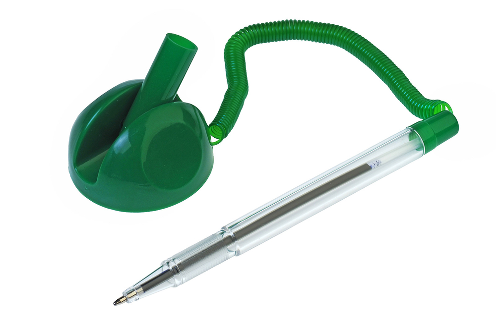 Ручка шариковая Workmate синяя корпус зеленый пластиковый с подставкой на липучке регулируемый угол наклона