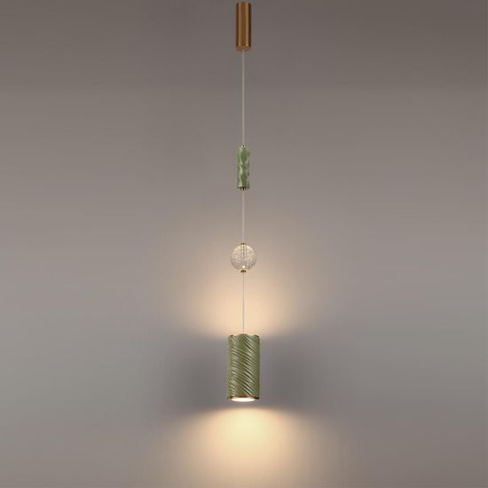 5450/18LA L-VISION ODL_EX26 зеленый/никель/металл/керамика/хрусталь/акрил Подвес LED 18W 2000К/3000K/4000K RIVIERA