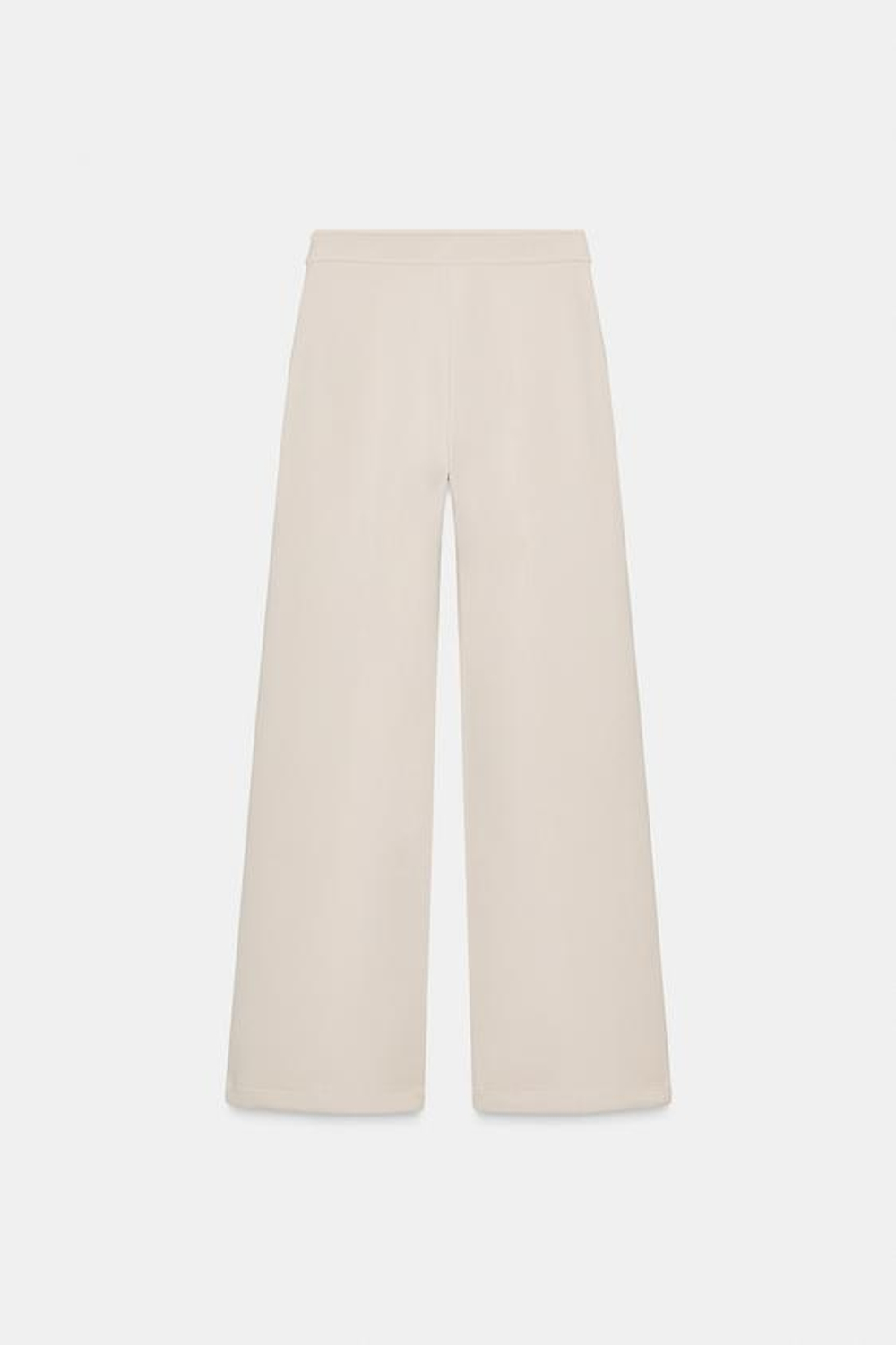 ZARA БРЮКИ ПРЯМОГО КРОЯ ИЗ ТКАНИ ИНТЕРЛОК, ЭКРЮ