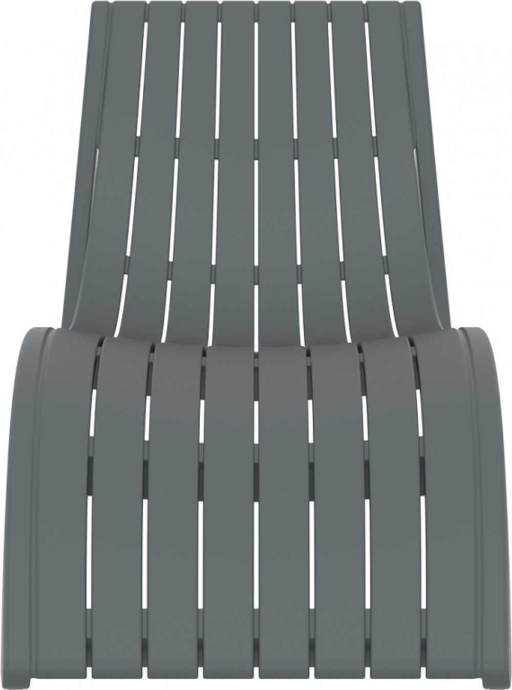 Шезлонг-лежак пластиковый, Siesta Contract Slim, темно-серый